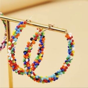 NWT Trendy beaded hoops